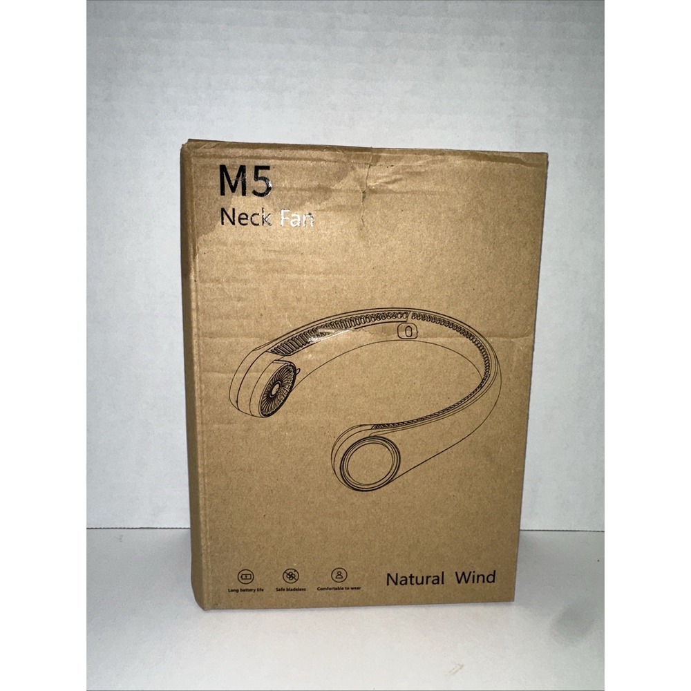 Natural Wind M5 Neck Fan Black USB Bladeless Comfortable Wearable Long Battery